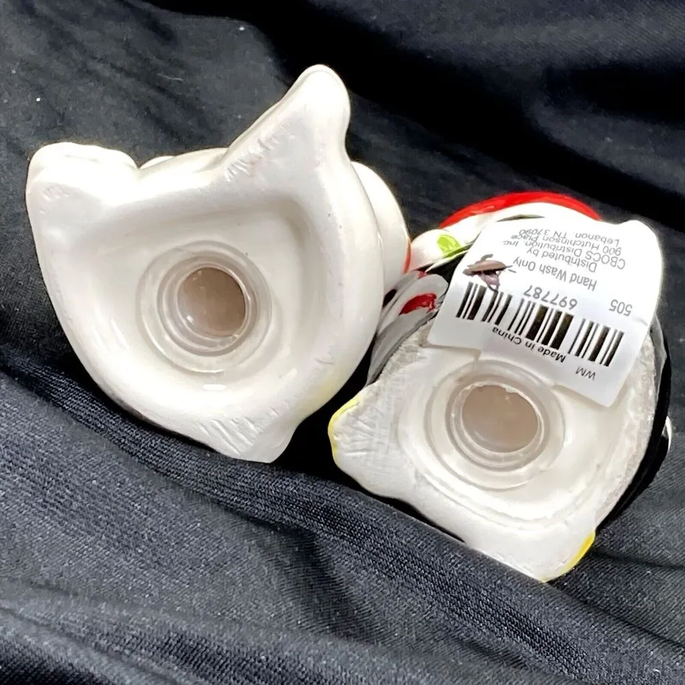 Polar Bear Penguin Salt and Pepper Shakers NEW Ceramic 3 in Christmas Hat Scarf